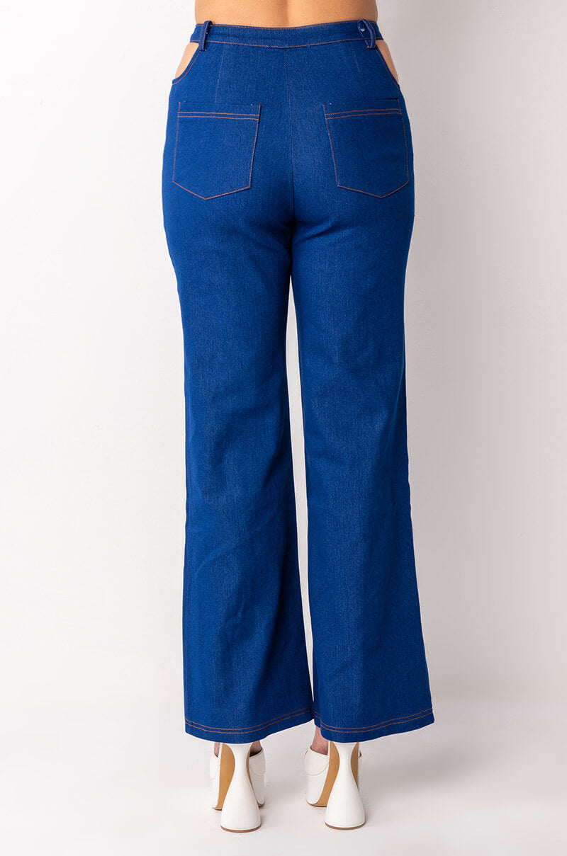 RUN IT UP WIDE LEG DENIM JEANS