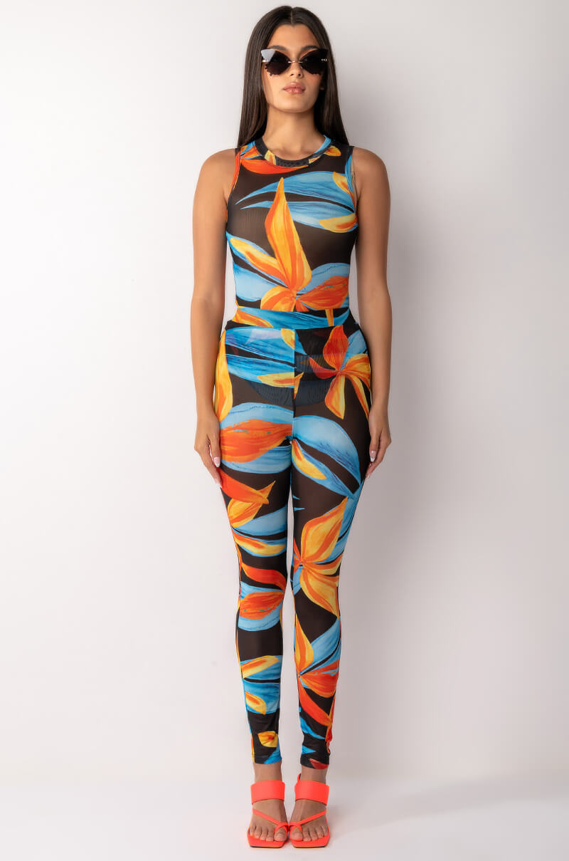 RUN TO THE SUN SLEEVELESS MESH BODYSUIT
