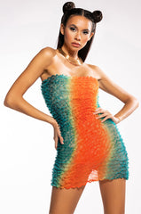 SANGRIA TEXTURED TUBE MINI DRESS