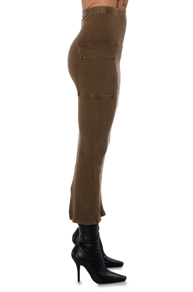 SAVANNAH MINERAL WASH KNIT MIDI SKIRT