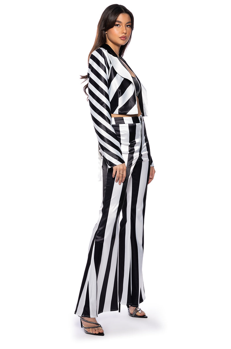 HEIDI OPEN BACK STRIPE BLAZER