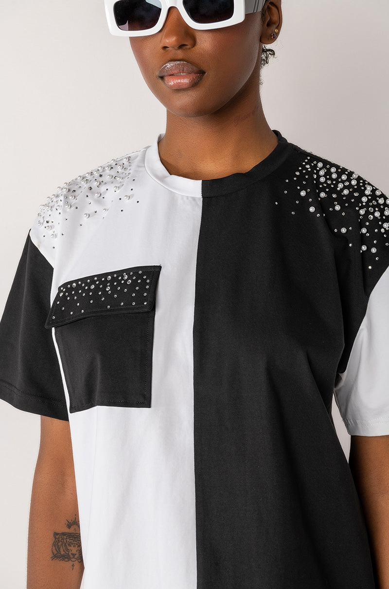 SEE YA LATER OVERSIZED RHINESTONE TSHIRT