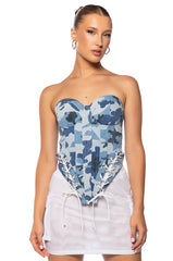 SEEING DOUBLE CAMO LACE UP CORSET