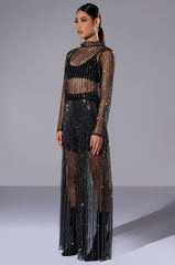 SELENA MESH WIDE LEG PANTS
