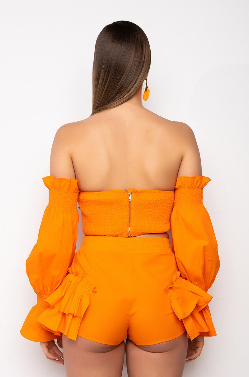 SEYCHELLES OFF THE SHOULDER LONG SLEEVE BLOUSE