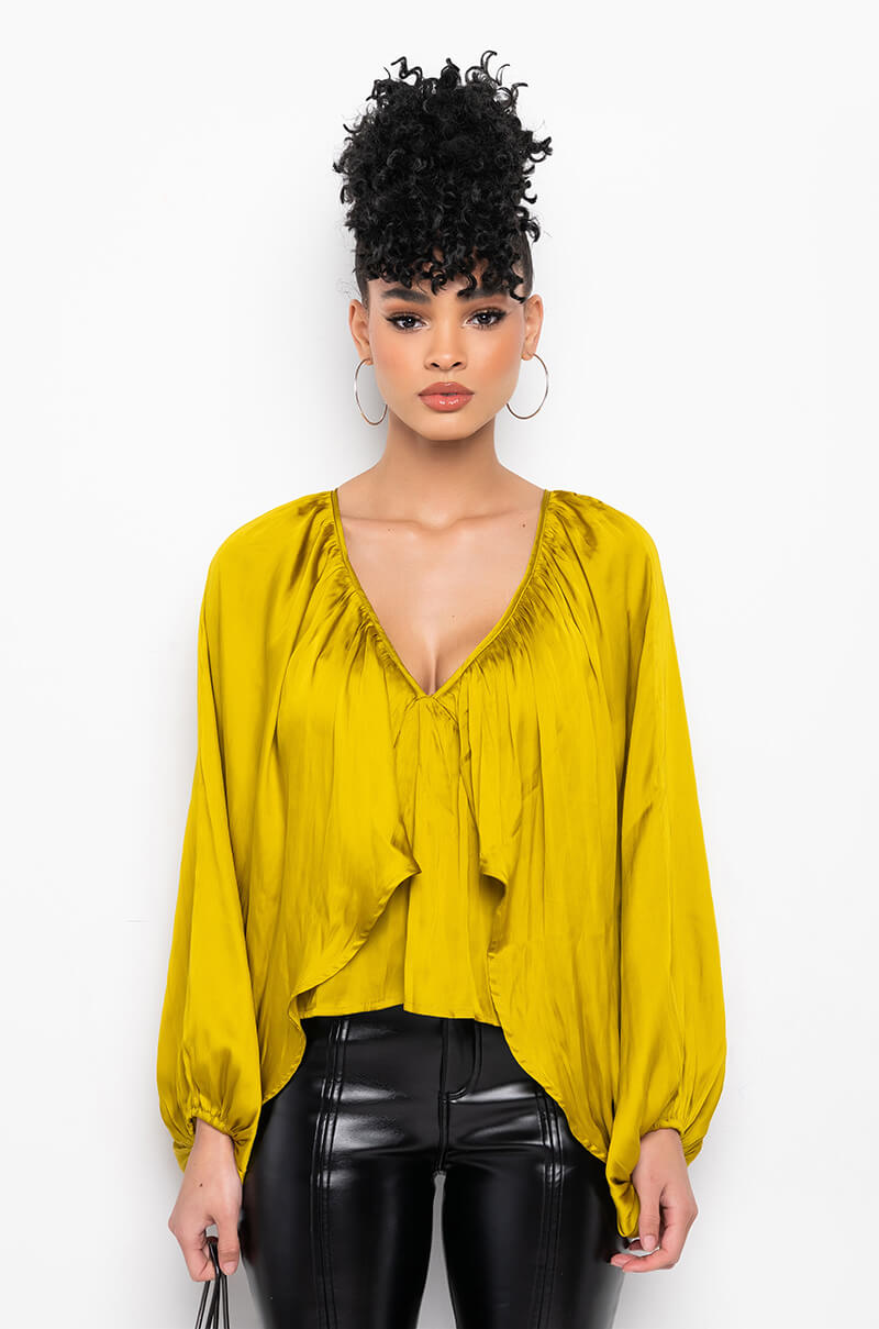 SHAYLA DEEP V BLOUSE