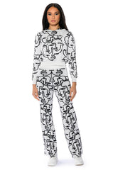 SHE'S GIVING ART REVERSIBLE WIDE LEG KNIT PANT
