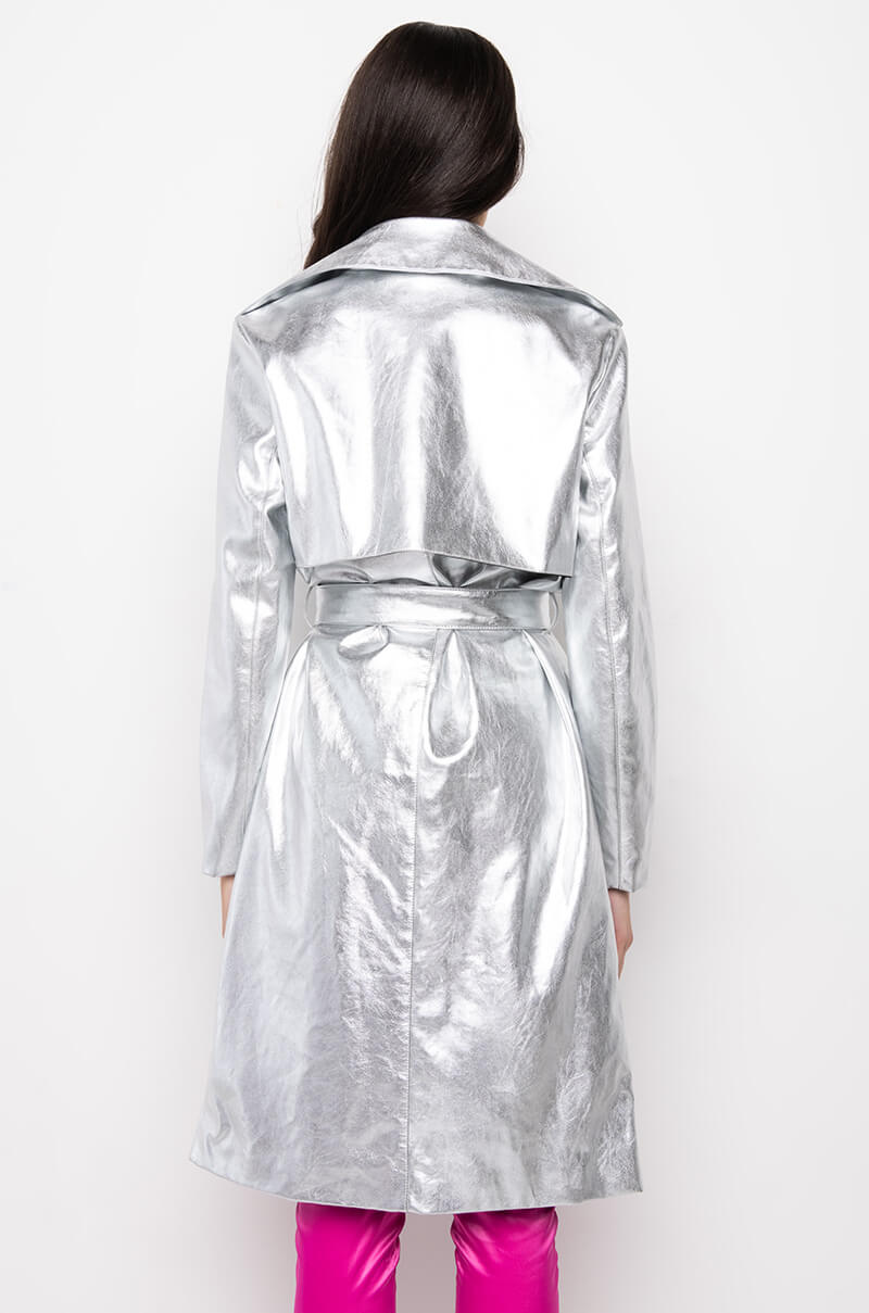 KAIVE SILVER TRENCH COAT