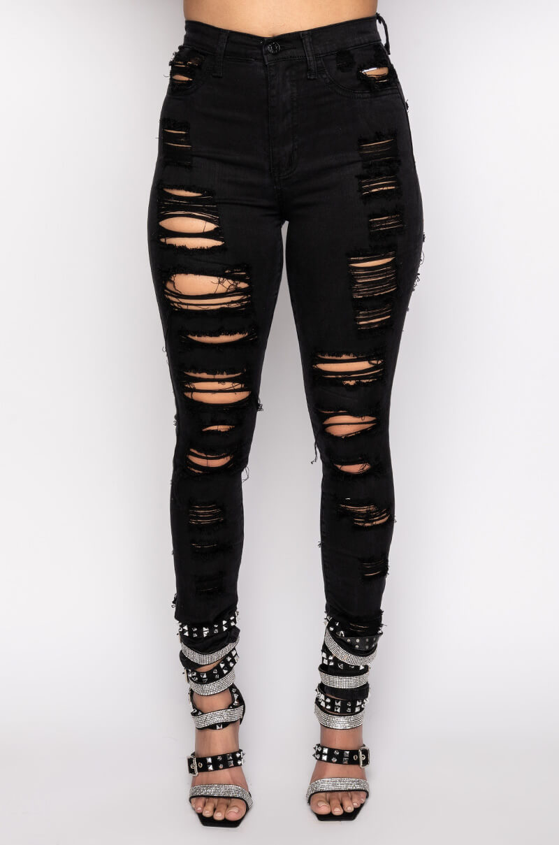SHOW ME BABY DISTRESSED SKINNY JEANS