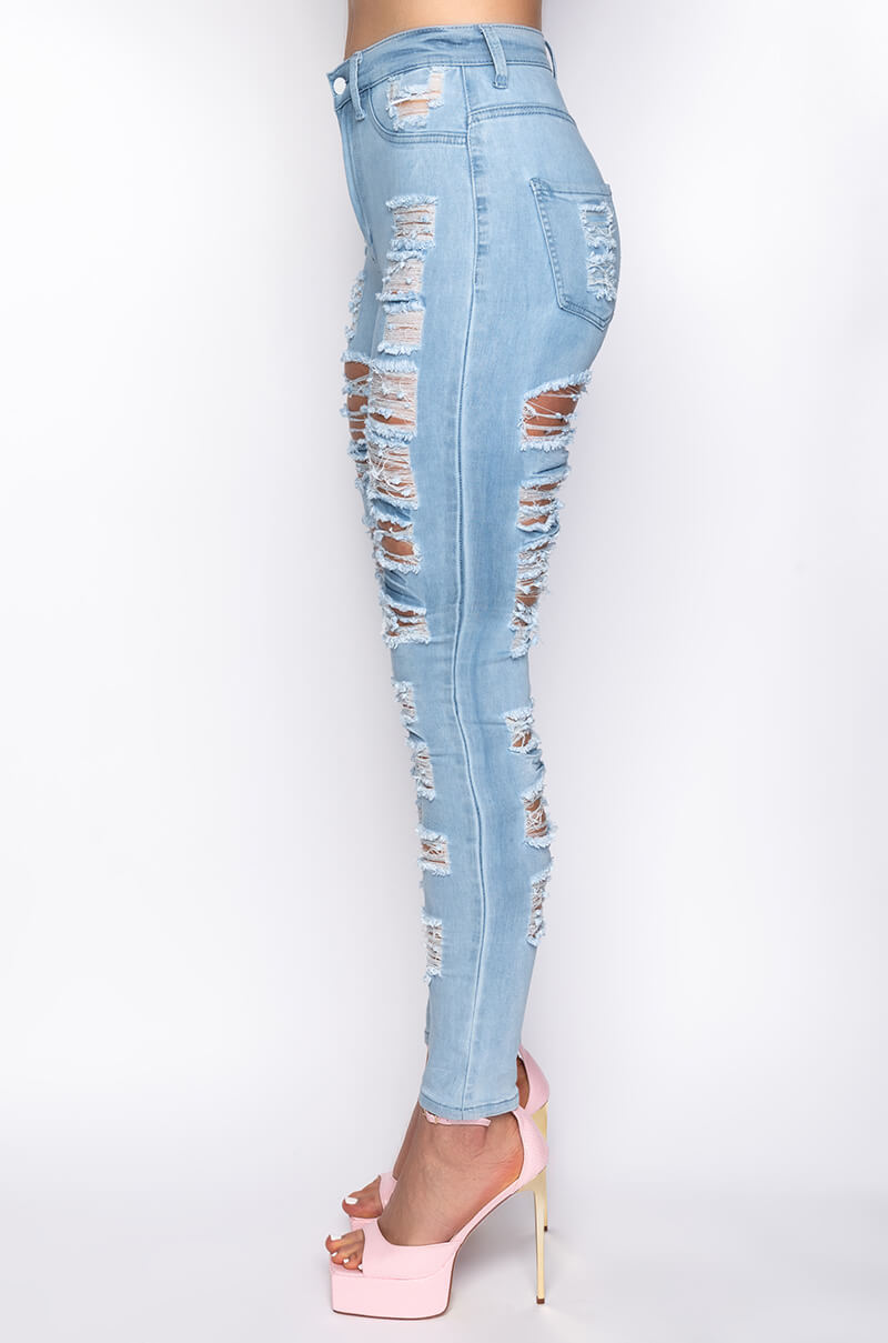 SHOW ME BABY DISTRESSED SKINNY JEANS