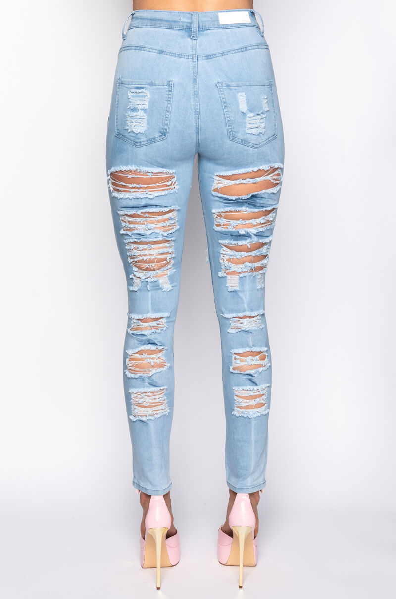 SHOW ME BABY DISTRESSED SKINNY JEANS