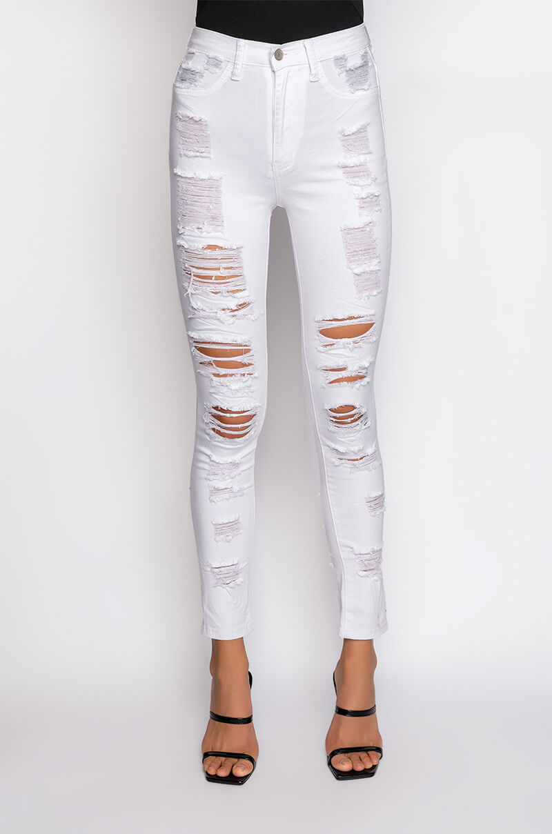 SHOW ME BABY DISTRESSED SKINNY JEANS