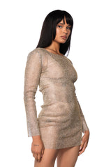 SHOW STOPPER MINI DRESS IN GOLD