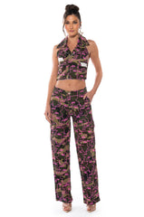 PRINTED CAMO CARGO PANT