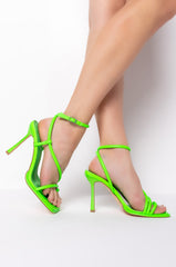 GREEN STRAPPY STILETTO SANDAL IN GREEN