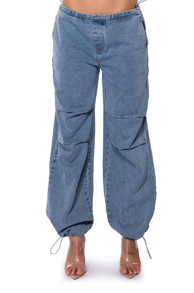SKATER GIRL DENIM DRAWSTRING PANT