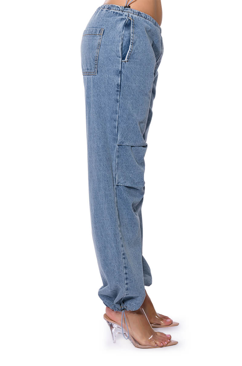 SKATER GIRL DENIM DRAWSTRING PANT