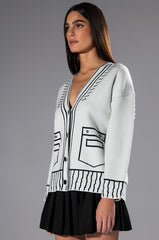SKETCHY OVERSIZED CARDIGAN