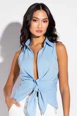 SKY SLEEVELESS BLOUSE