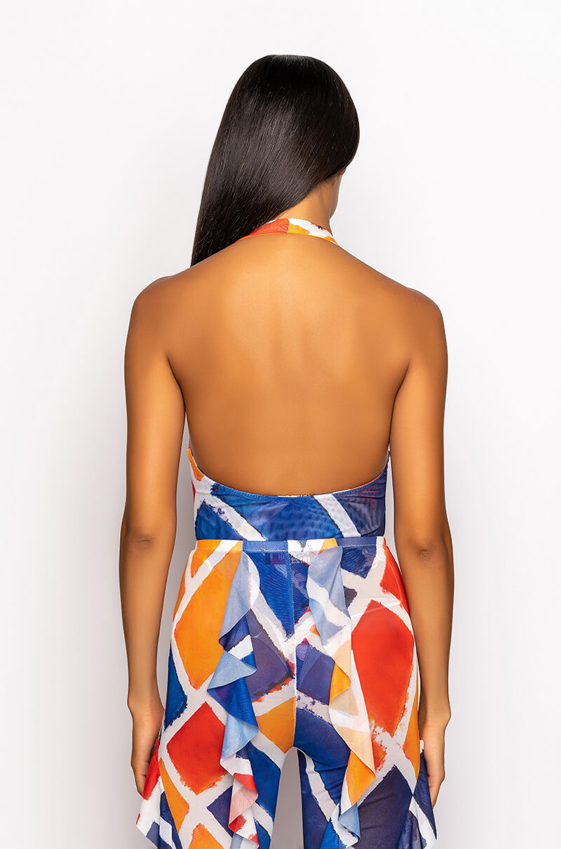 SKYART X AKIRA HALTER TOP MESH BODYSUIT
