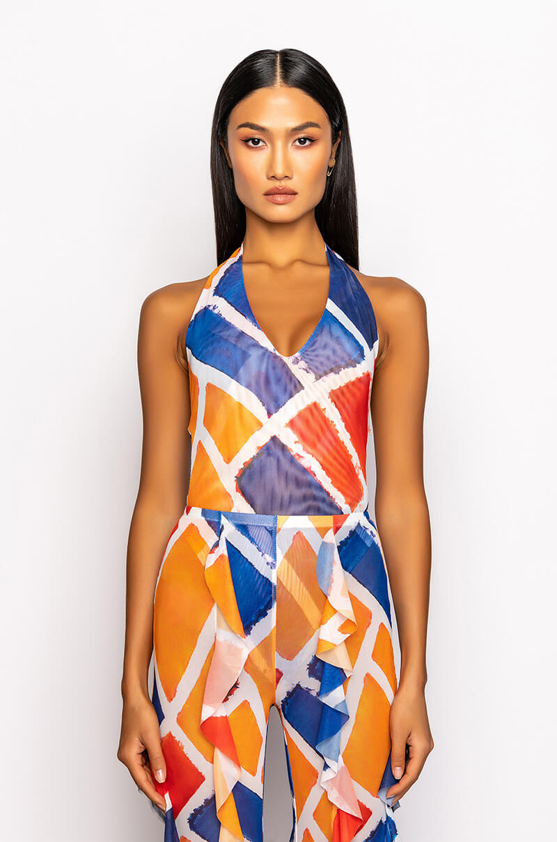 SKYART X AKIRA HALTER TOP MESH BODYSUIT