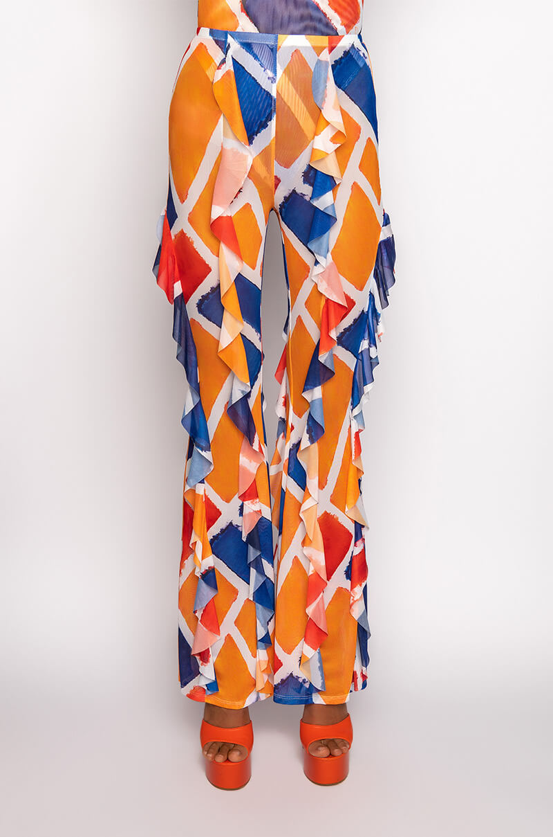 SKYART X AKIRA WIDE LEG RUFFLE LEGGINGS