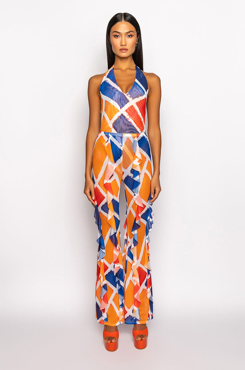 SKYART X AKIRA WIDE LEG RUFFLE LEGGINGS
