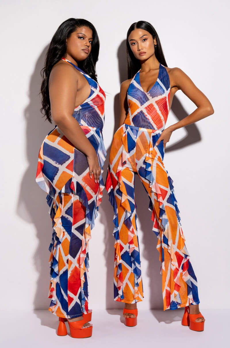 SKYART X AKIRA WIDE LEG RUFFLE LEGGINGS