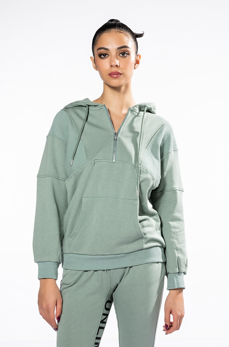 SKY'S THE LIMIT OVERSIZED HALF ZIP SWEATSHIRT