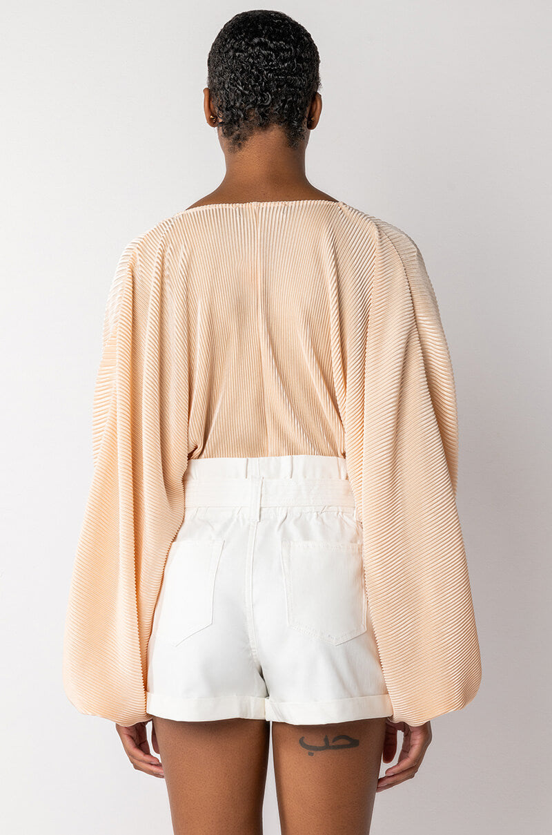 SLOW MOTION LONG SLEEVE WRAP FRONT BODYSUIT