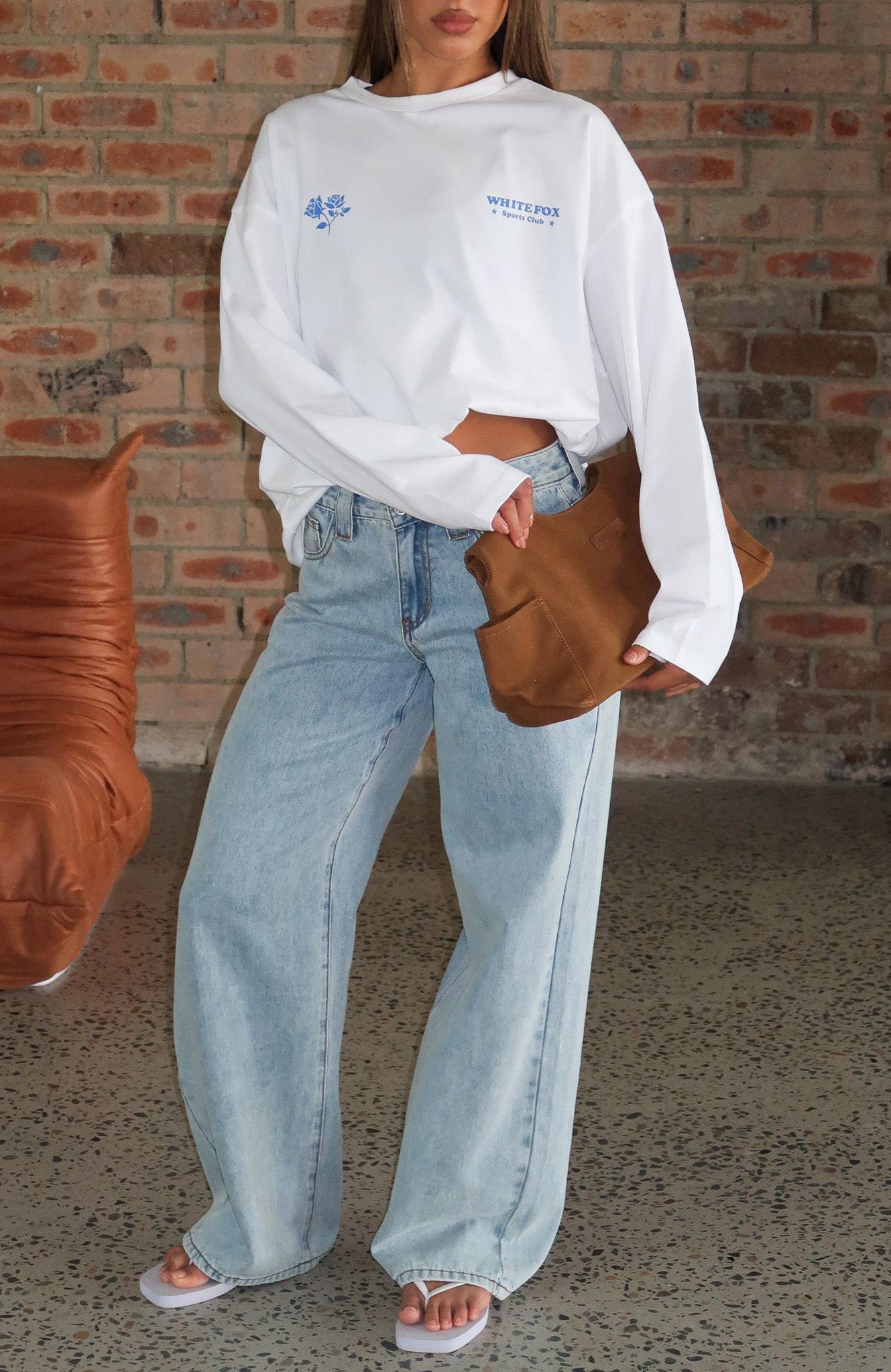 Little Bit Loud Oversized Long Sleeve Tee White