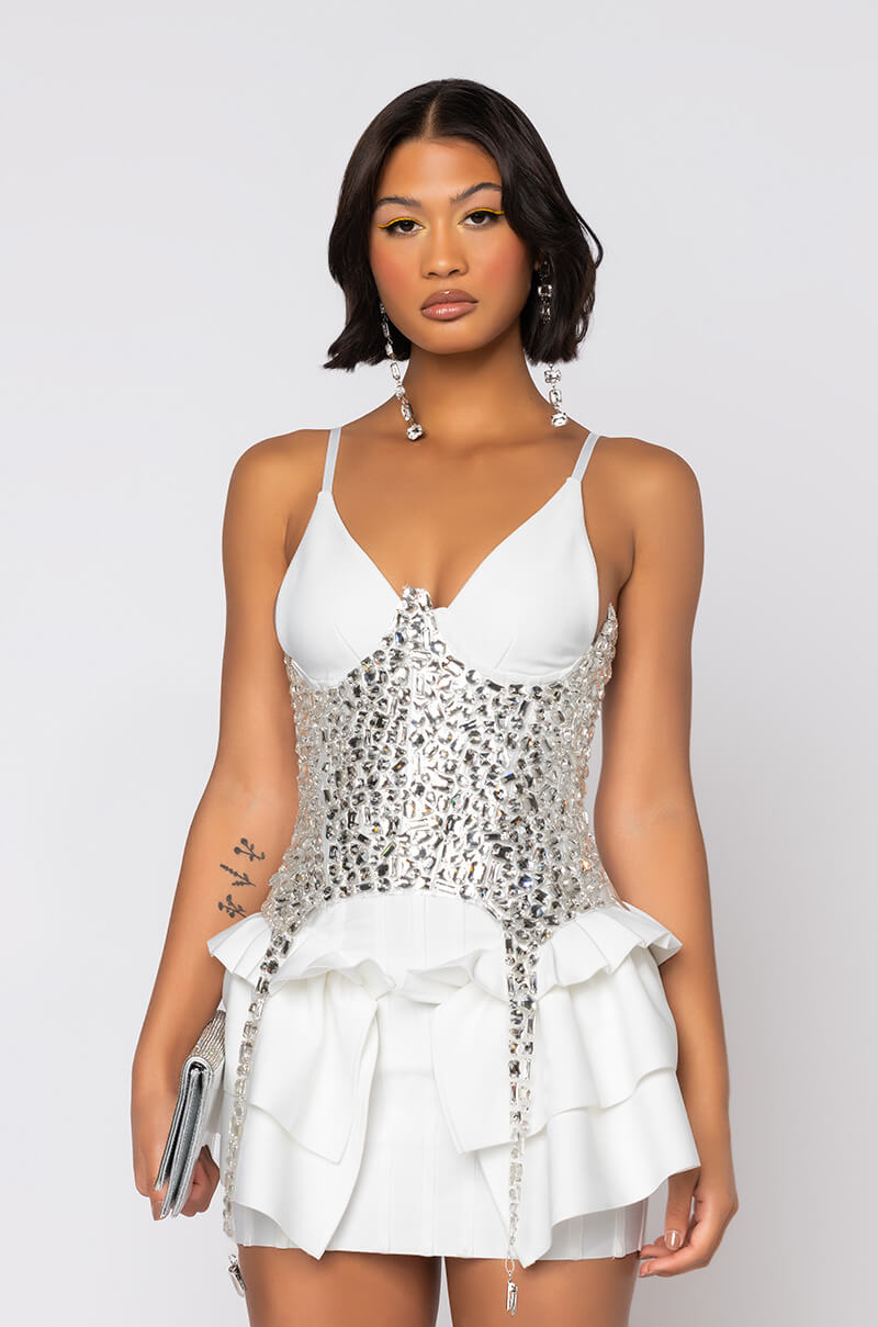SO UNBELIEVABLE RHINESTONE CLEAR CORSET