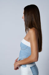 SOLO DANCE DENIM CORSET TOP