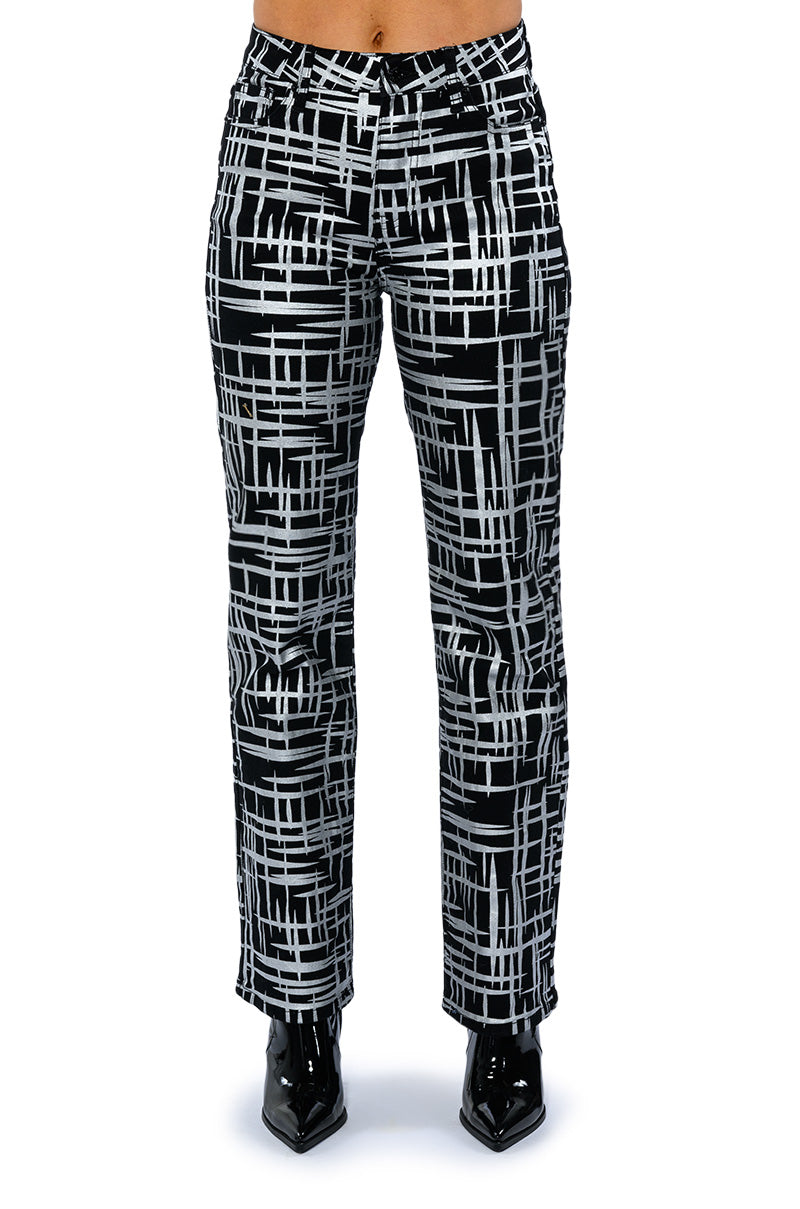SOMETHING DIFFERENT METALLIC DETAILED JEANS