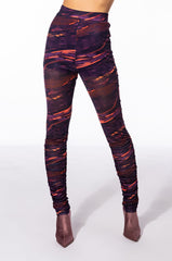 SOMETHING SPECIAL MESH LEGGING WITH RUCHED DETAIL