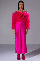SOLANGE TULLE RUFFLE LONG SLEEVE BLOUSE