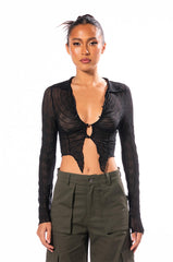 SPOIL YOU LONG SLEEVE COLLARED TOP