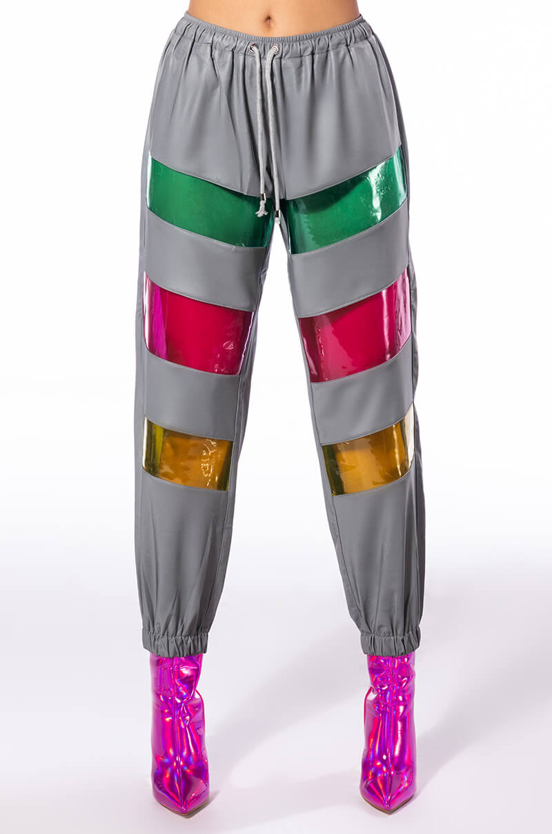 JOGGER PANTS WITH COLOR PVC