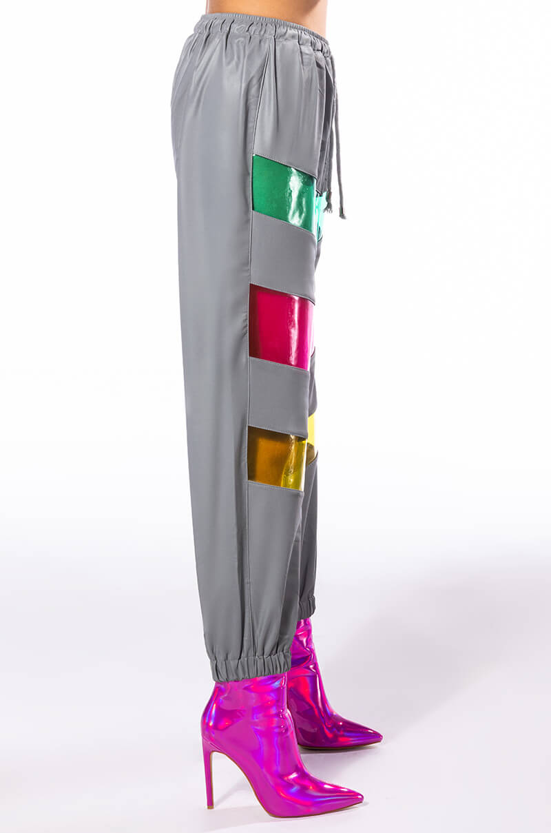 JOGGER PANTS WITH COLOR PVC