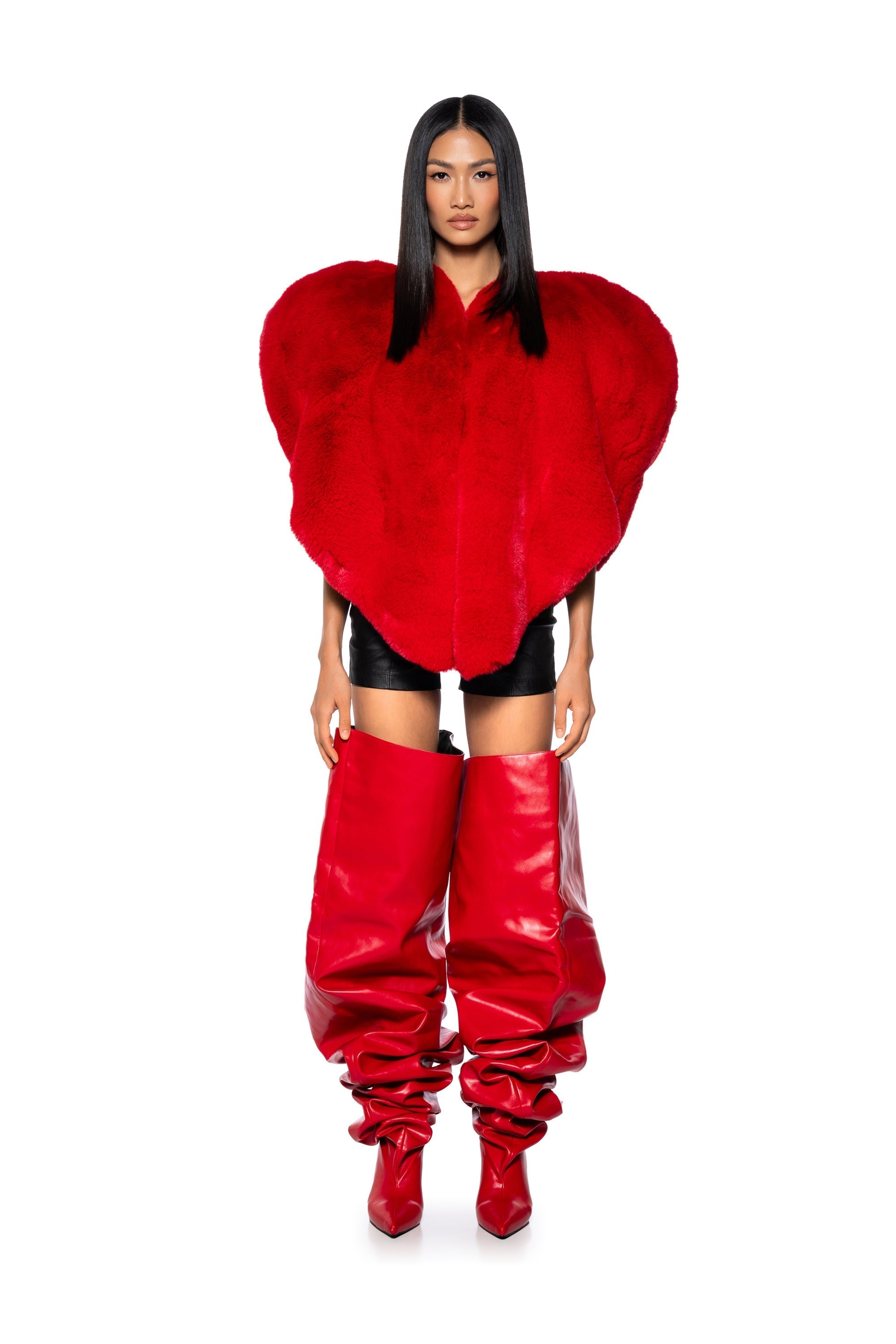 STAR CROSSED LOVER FAUX FUR HEART VEST