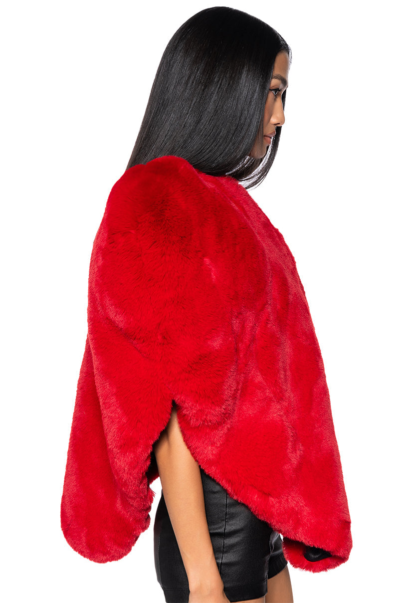 STAR CROSSED LOVER FAUX FUR HEART VEST