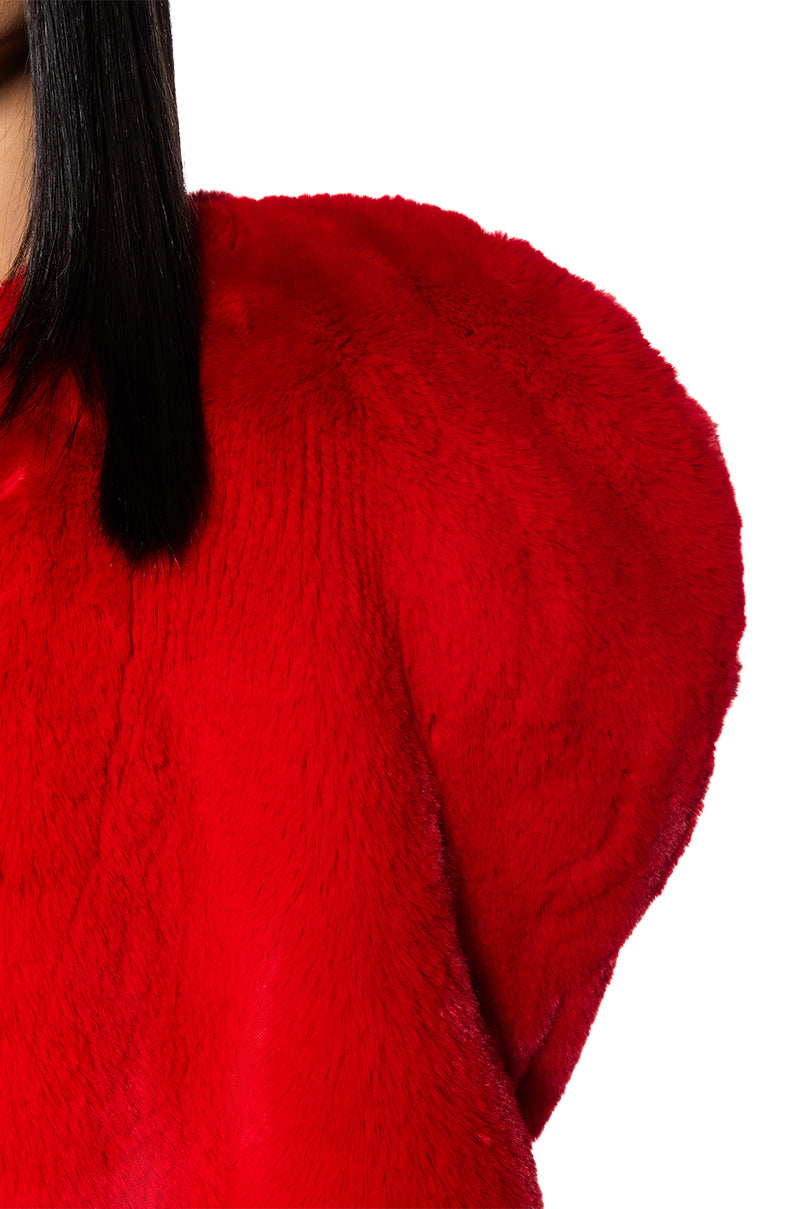 STAR CROSSED LOVER FAUX FUR HEART VEST