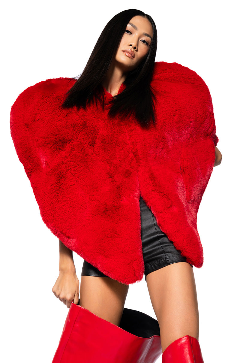 STAR CROSSED LOVER FAUX FUR HEART VEST