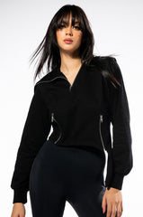 STARLIGHT ASYMMETRICAL HALF ZIP SWEATSHIRT