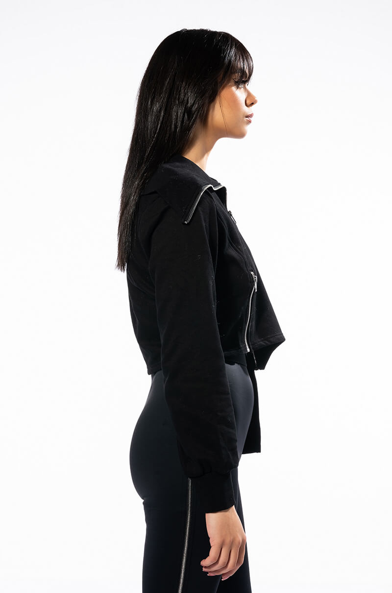 STARLIGHT ASYMMETRICAL HALF ZIP SWEATSHIRT