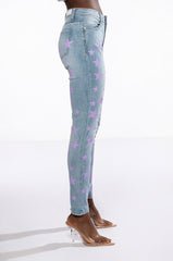 STARLIGHT MID RISE PAINTED SKINNY JEAN