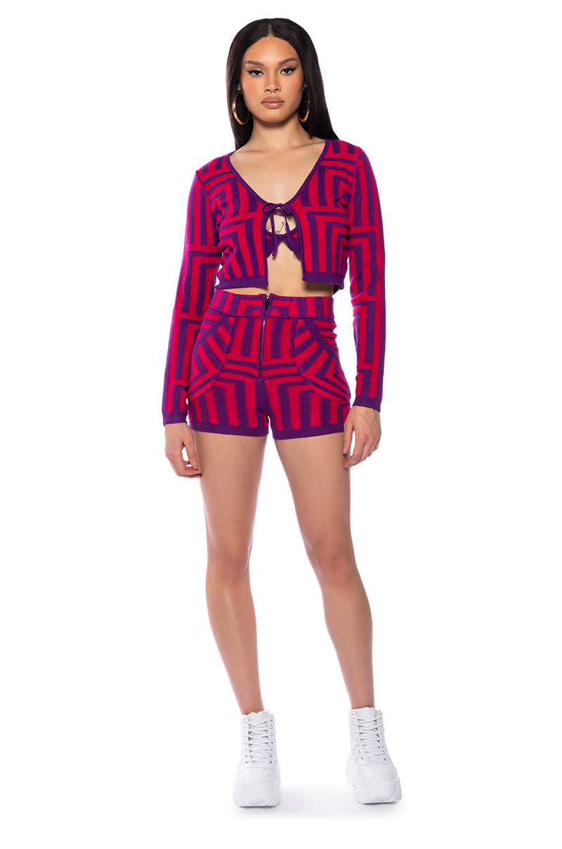 STELLA MAGENTA HIGH WAISTED SHORTS