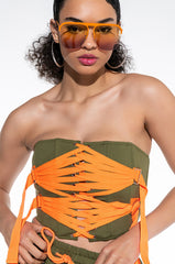 STRAP STRAP COLORBLOCK CORSET