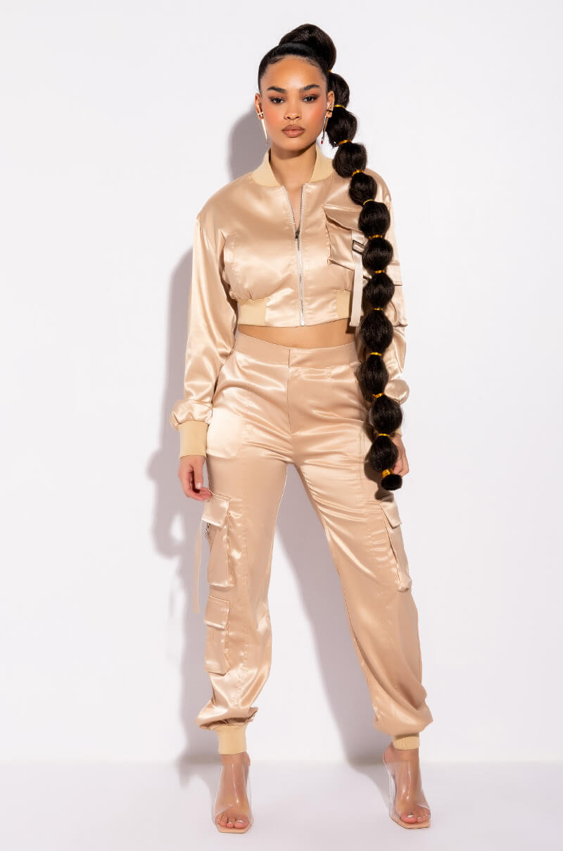 VALERIA SATIN CARGO JOGGER