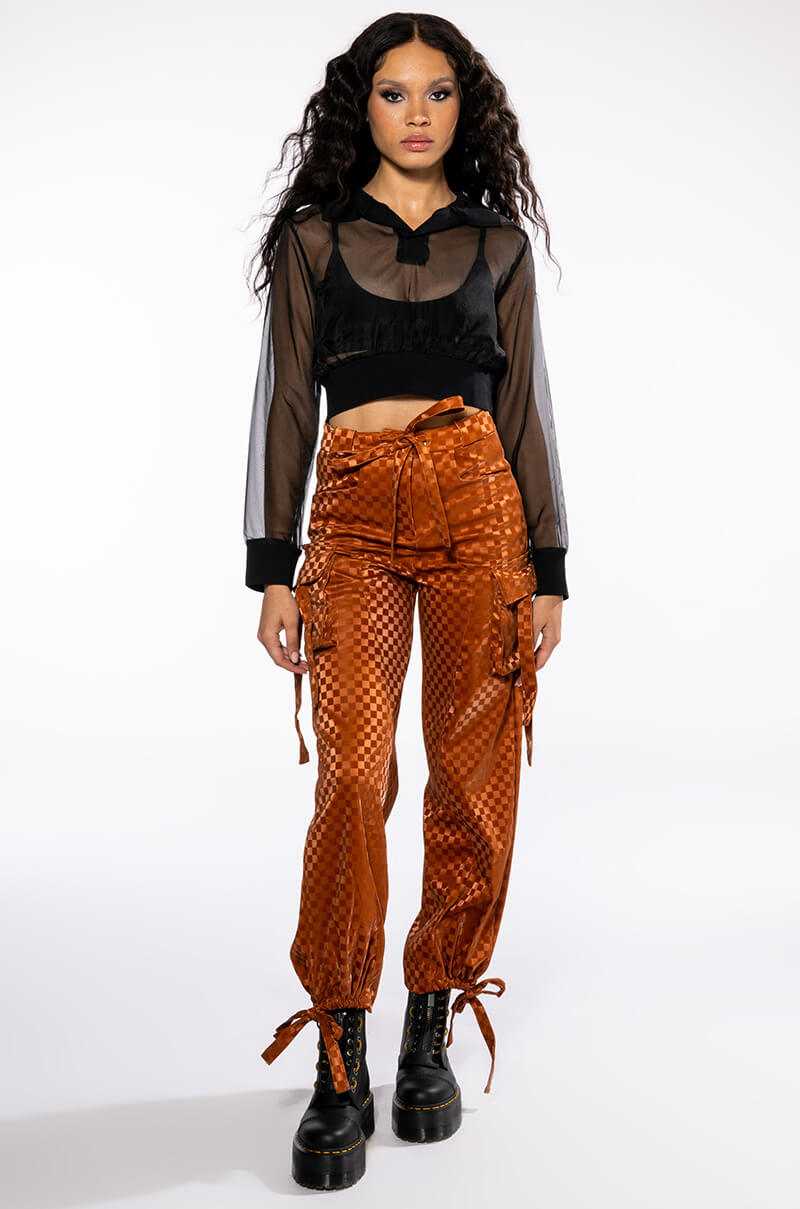 STRIKE OUT SHEER MESH POLO TOP